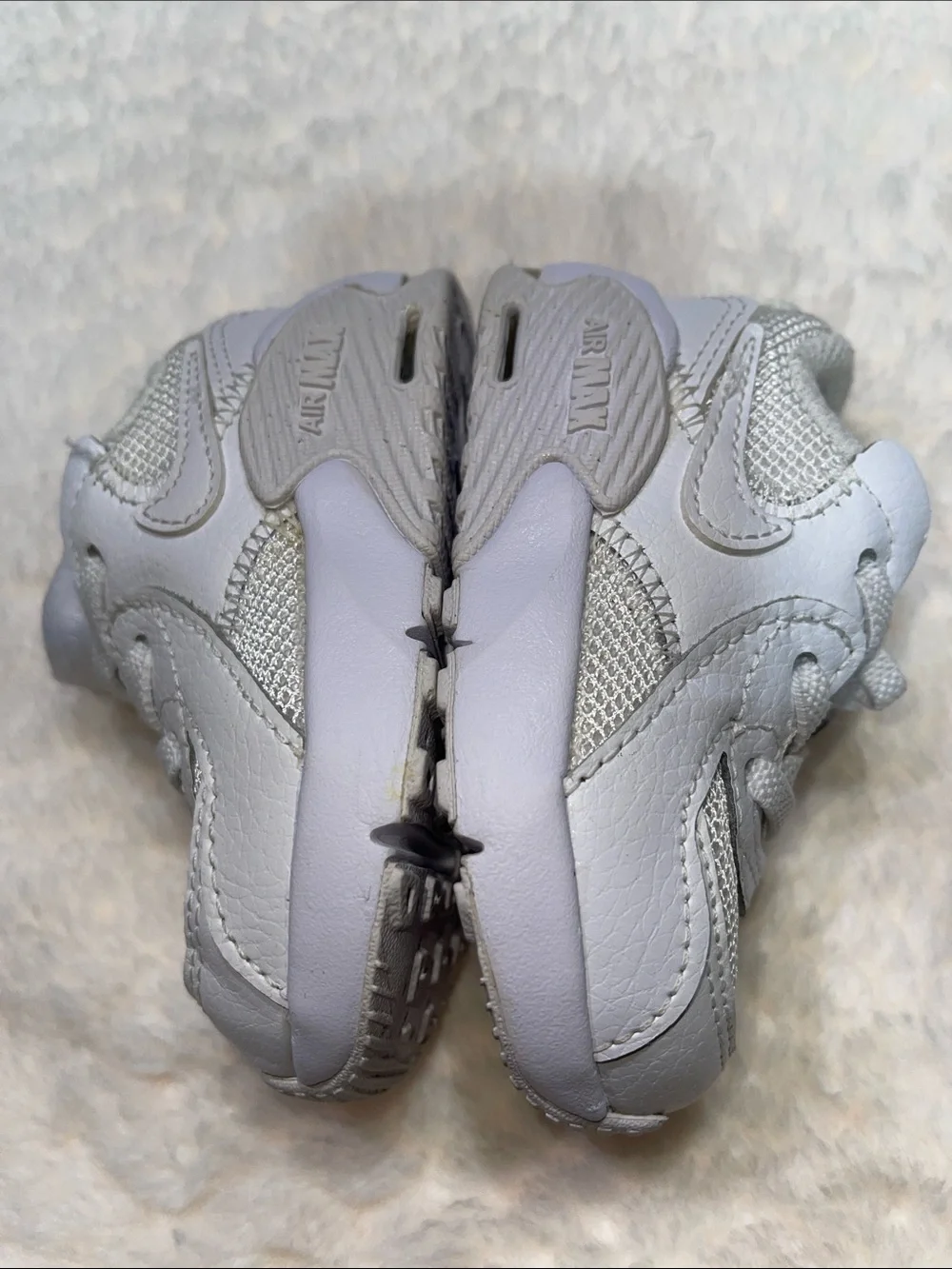 Nike Air Max Toddler White Mesh & Leather Sneakers